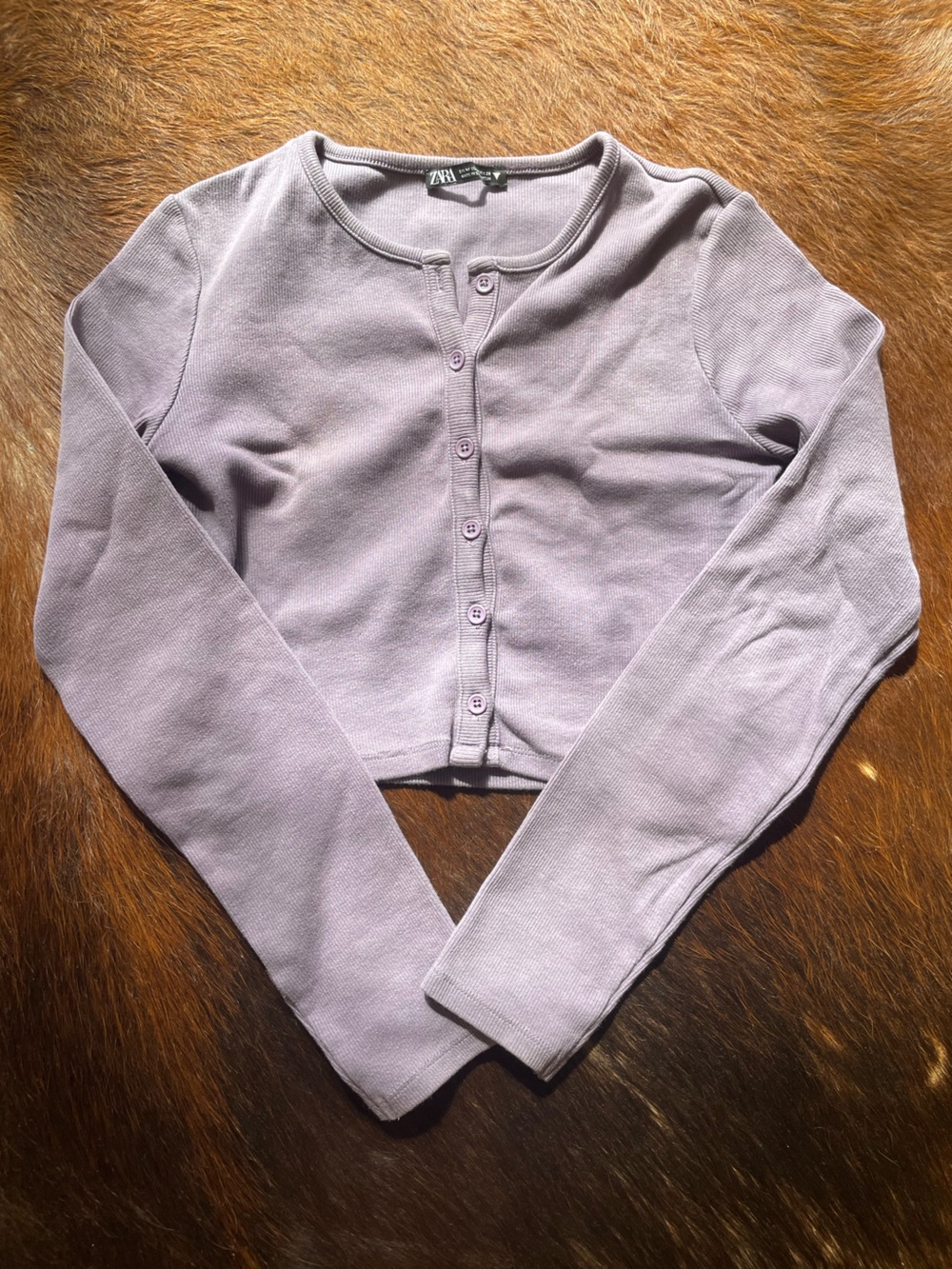 Lilac Button-Front Cardigan